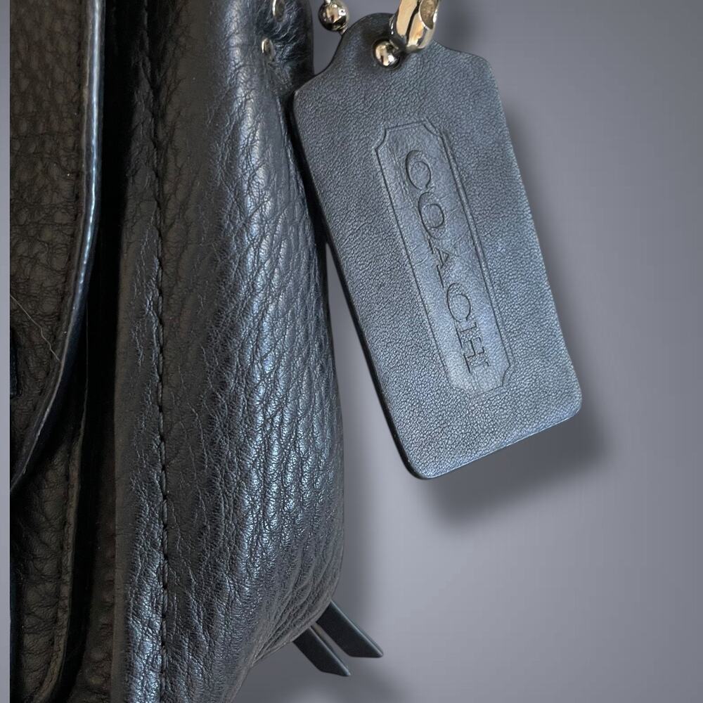 Coach Pebbled Black Leather Shoulder Bag - Picture 12 of 15